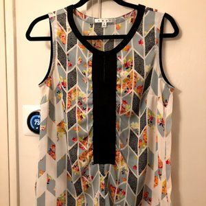 Cabi Grossgrain Sleeveless Tunic Length Blouse